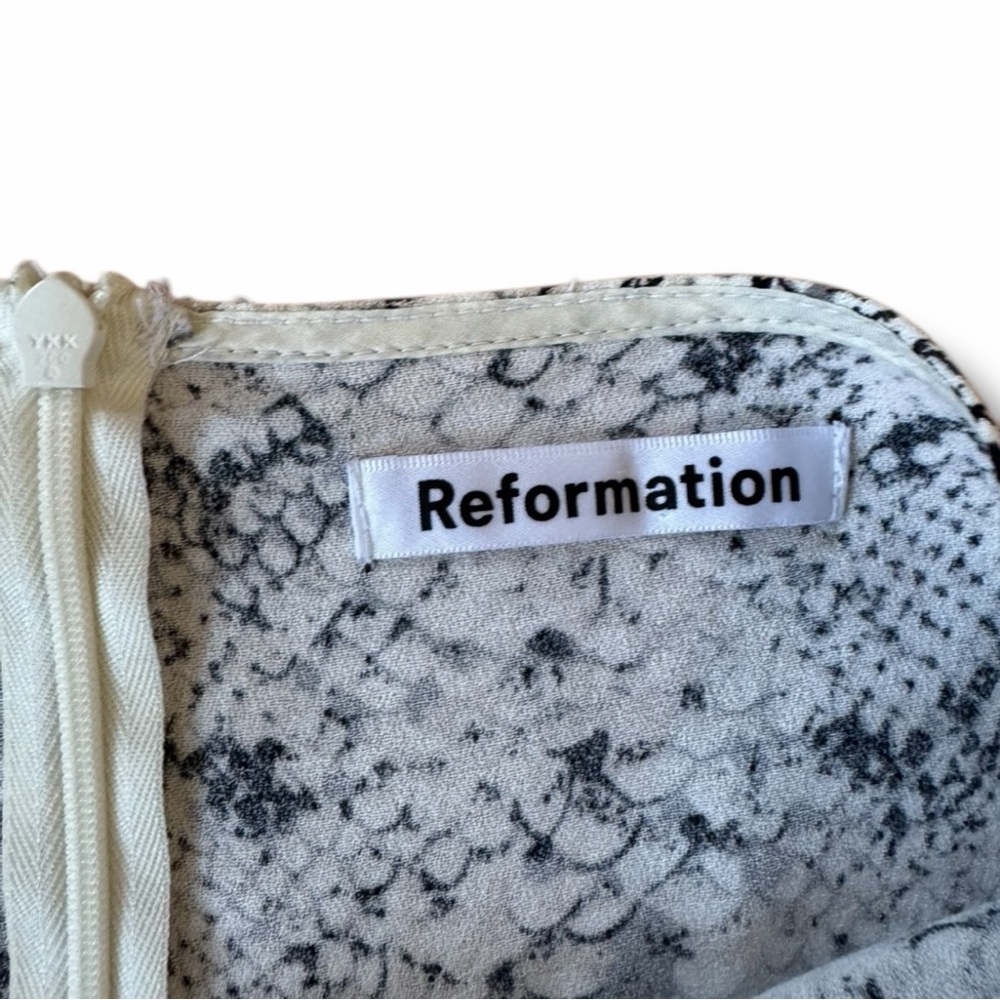 Reformation Margot Mini Skirt Snake Python Print - image 6